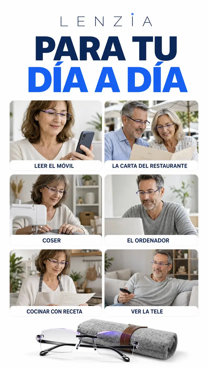Para tu día a día: leer el móvil, la carta del restaurante, coser, el ordenador, cocinar con receta y ver la tele